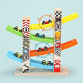 Load image into Gallery viewer, 4/7 Track Wooden Ramp Racing Toddler Toy Car Set Montessori
