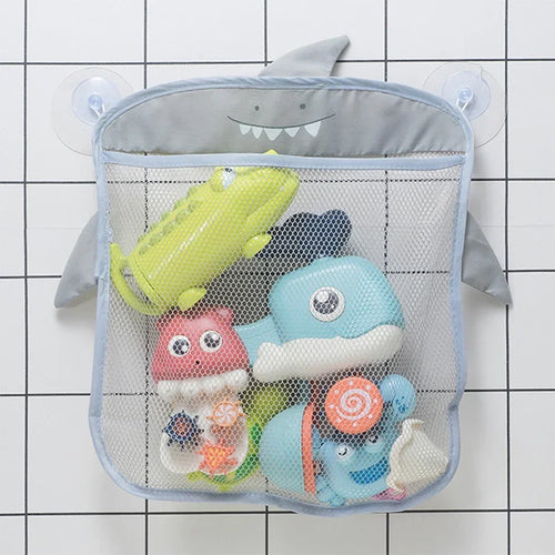 Baby Bath Toys Cute Duck Dinosaur Mesh Net Storage Bag Strong Suction