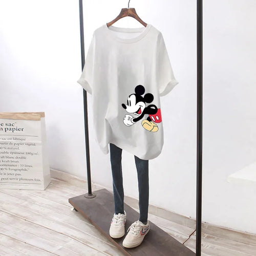 Disney Mickey Mouse T-shirt Summer Cartoon Mid-length Short-sleeved