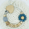 Load image into Gallery viewer, Custom Name Silicone Beads Wooden Ring Pacifier Clips Safe Teething
