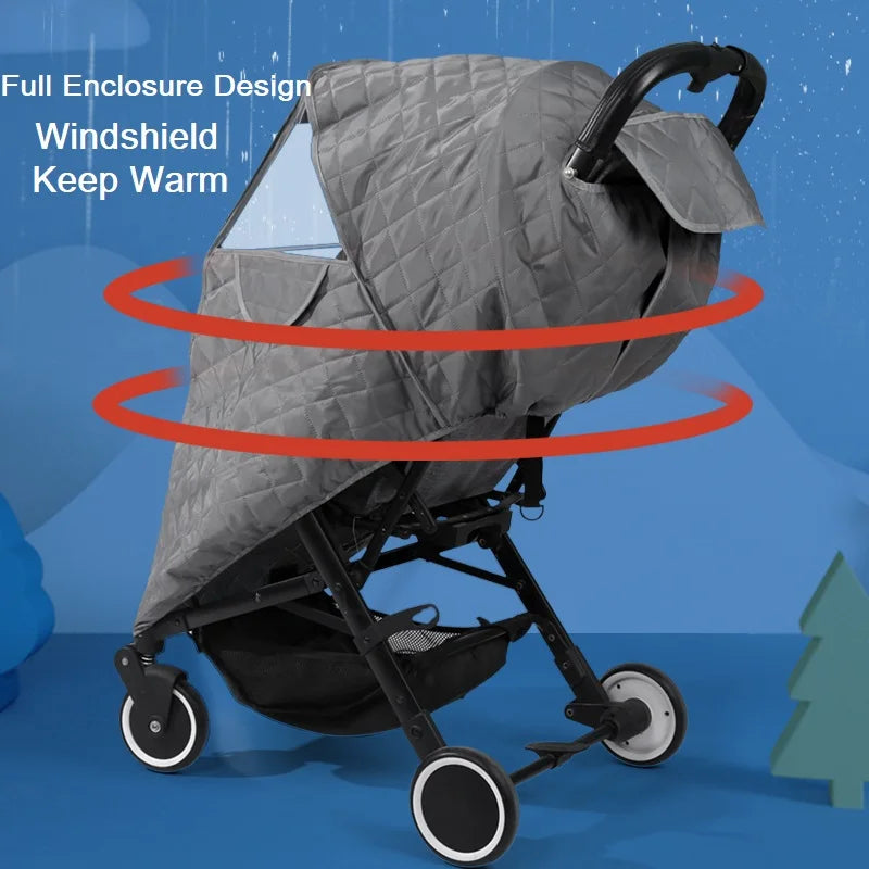 Universal Waterproof Winter Thicken RainCover Pushchairs Raincoat Full