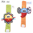 Load image into Gallery viewer, Cartoon Plush Socks Wrist Strap Rattles Baby Toys 0-12 Months Newborn
