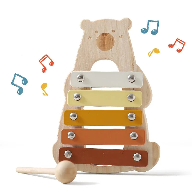 Baby Montessori Toys Cartoon Bear Percussion Instrument Toys