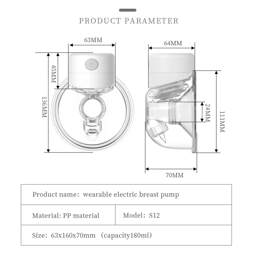 Hands Free Electric Breast Pumps Mother Milk Extractor Portable Breast