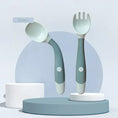 Load image into Gallery viewer, Green BAP Free Children Learn To Eat Training Tableware Twist Fork
