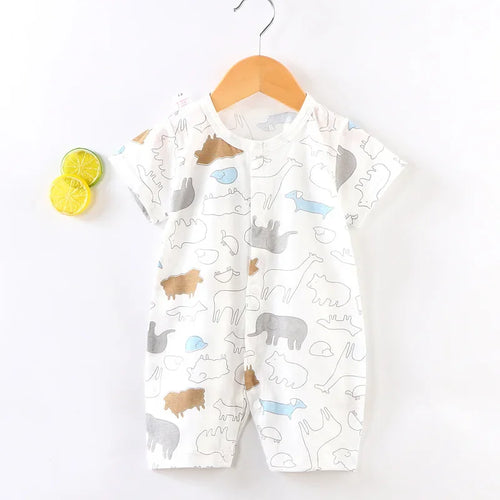 Newborn Boy Girl Summer Cotton Clothes Baby Short-Sleeved Thin Romper