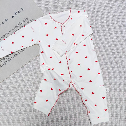 Baby Rompers for Girls Boys Long Sleeve Love Print 100% Cotton Newborn