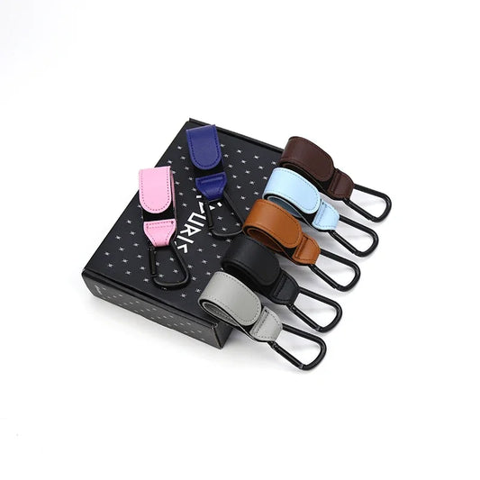 1/2pcs PU Leather Baby Bag Stroller Hook Pram Rotate 360 Degree