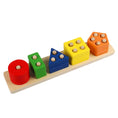 Load image into Gallery viewer, Montessori Wooden Geometric Shape Five Sets of Columns Blocks
