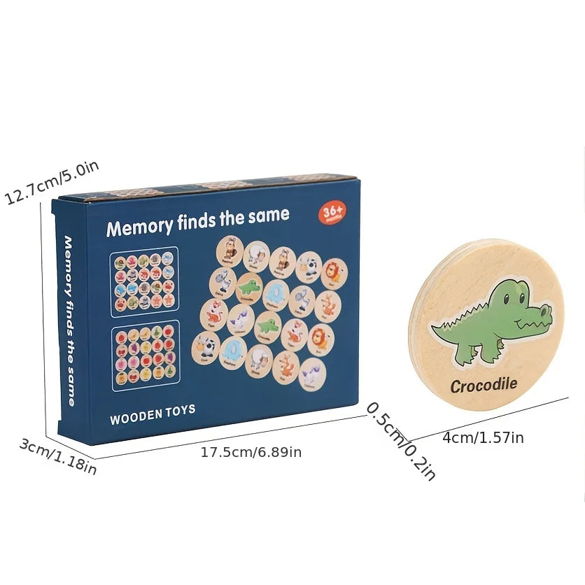 Find The Same Pattern Puzzle Game Kids Cartoon Animal Memory Chess