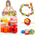 Load image into Gallery viewer, Monterssori Baby DIY Wooden Toys Cartoon Fruit Animal Stringing
