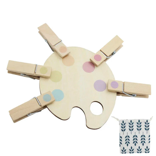 Mini Montessori Visual Sensory Toys Wooden Clip Color Matching Puzzle