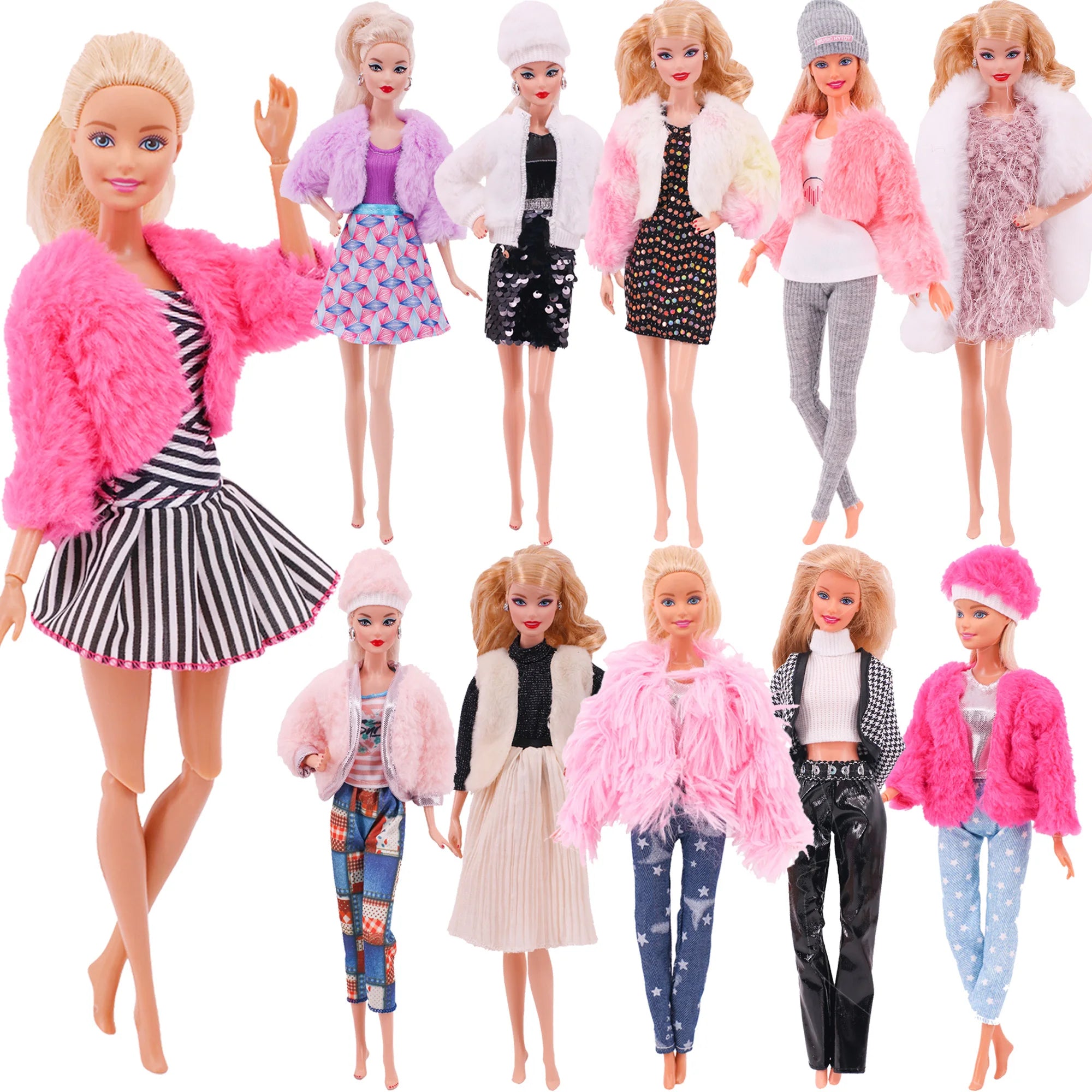 Barbies Doll Clothes Doll Dress Fashion Outfit Shirt Casual Wear Skirt