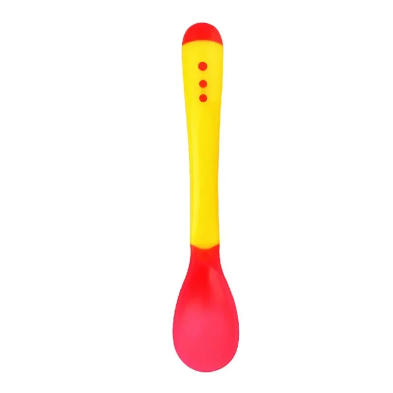 Baby Temperature Change Fork Spoon Small Toddlers Utensils Plastic