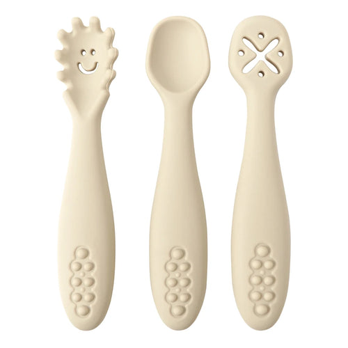 3PCS Cute Baby Learning Spoons Utensils Set Newborn Feeding Spoon Set