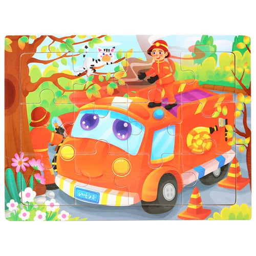 Economy 30piece Montessori 3D Puzzle Cartoon Animal Wooden Jigsaw