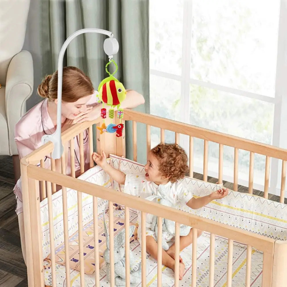 Baby Crib Mobile Bed Bell Rattle Holder 0-12 Months 360° Rotary