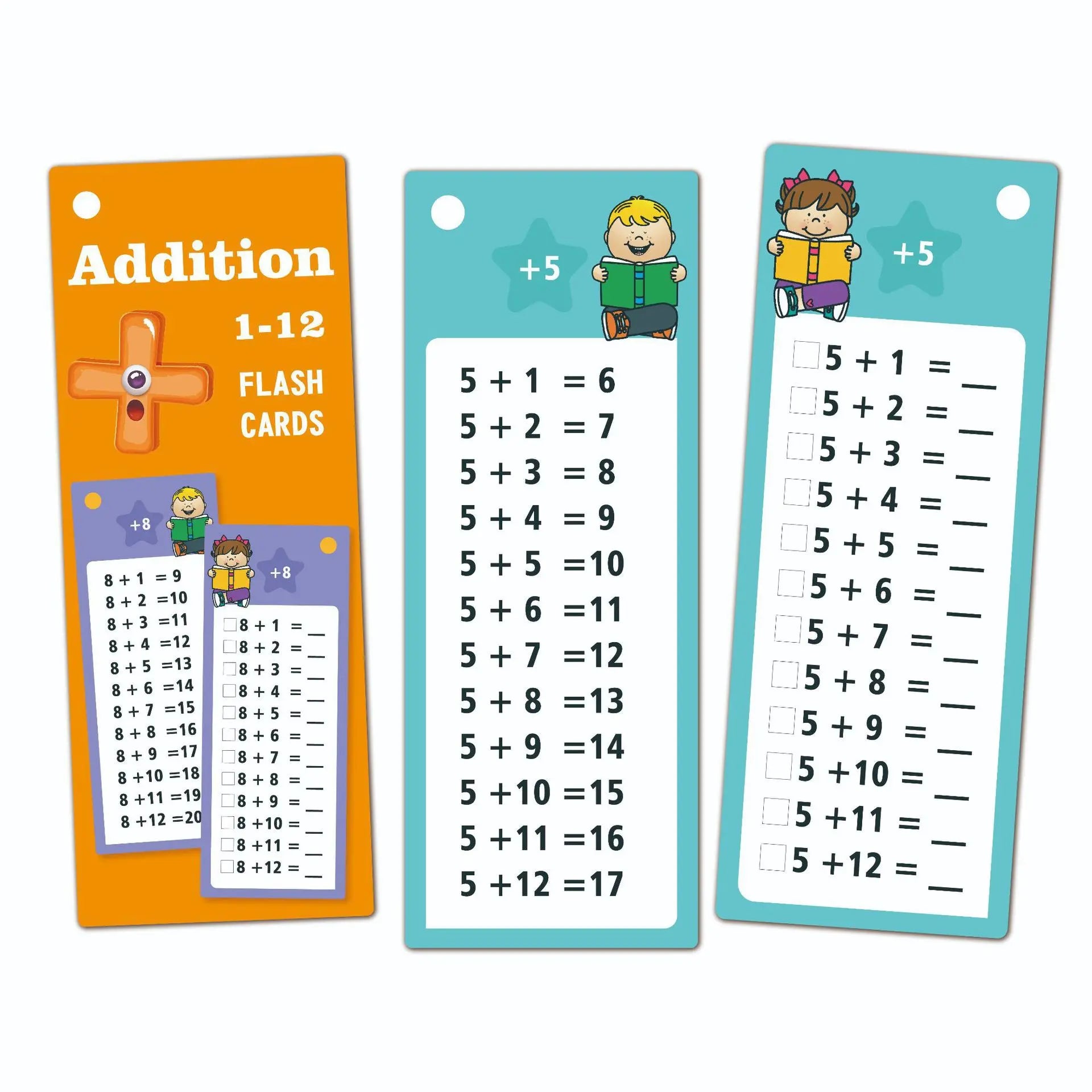 0-12 Multiplication Charts, Times Table Cards, Self Check Math