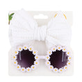 Load image into Gallery viewer, 2Pcs/Card Daisy Baby Sunglasses Eyelet Bow Headband Set Elastic Nylon
