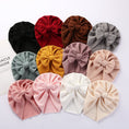 Load image into Gallery viewer, Solid Textured Ribbed Turban Baby Hats Bow Topknot Caps for Newborn
