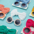 Load image into Gallery viewer, 2Pcs/Card Daisy Baby Sunglasses Eyelet Bow Headband Set Elastic Nylon
