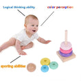 Load image into Gallery viewer, Children Rainbow Tower Ferrule Wooden Toy Stacking Circle Baby Early
