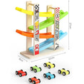 Load image into Gallery viewer, 4/7 Track Wooden Ramp Racing Toddler Toy Car Set Montessori
