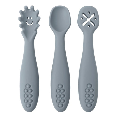 3PCS Cute Baby Learning Spoons Utensils Set Newborn Feeding Spoon Set