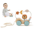 Load image into Gallery viewer, Wooden Baby Dragging Stars Moon Surround Car Beech Baby Toys Car
