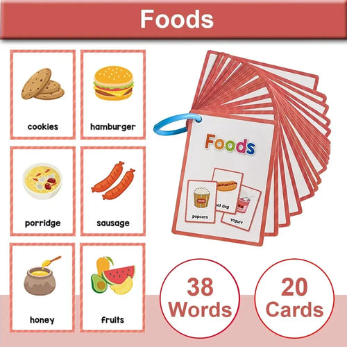 Montessori Kids Learning English Words Cards Kindergarten Teacher