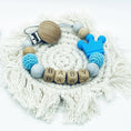 Load image into Gallery viewer, Custom Name Silicone Beads Wooden Ring Pacifier Clips Safe Teething
