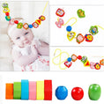 Load image into Gallery viewer, Monterssori Baby DIY Wooden Toys Cartoon Fruit Animal Stringing
