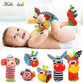 Load image into Gallery viewer, Cartoon Plush Socks Wrist Strap Rattles Baby Toys 0-12 Months Newborn
