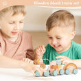 Load image into Gallery viewer, Wooden Montessori Toys Animal Block Dragging Stars Moon Surround Train
