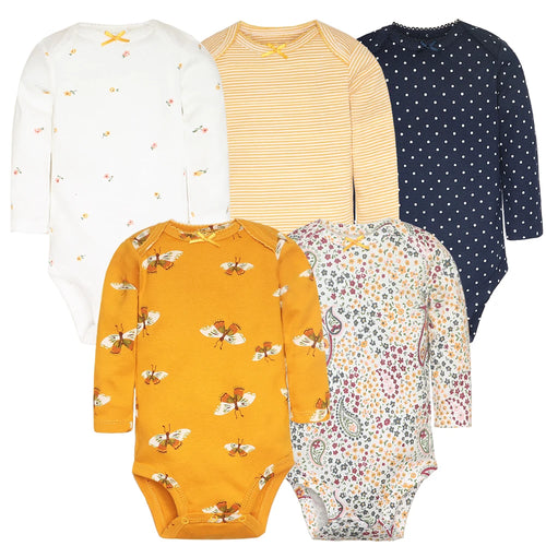 3-5 PCS/LOT Soft Cotton Baby Bodysuits Long Sleeve Newborn Baby