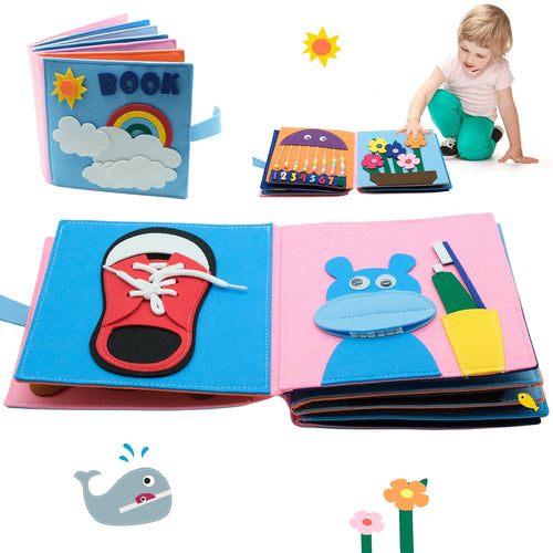 Toddlers Montessori Busy Book 3D Baby Story Cloth Activities Book