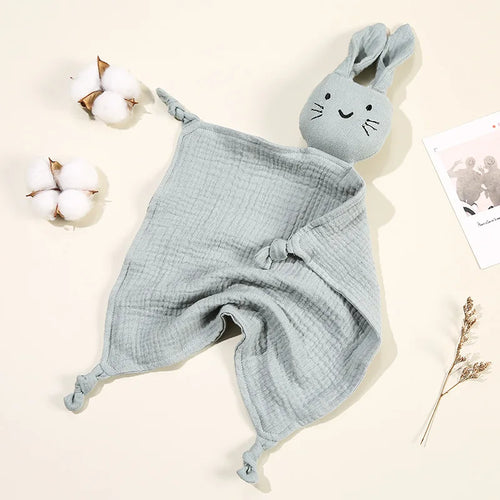 Baby Cotton Muslin Comfortable Blanket Cute Cat Doll For Infant Kids