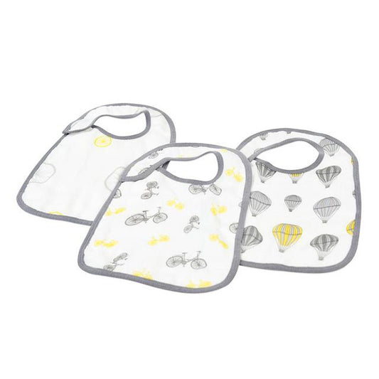 Traveler Bamboo Muslin Snap Bibs 3PK