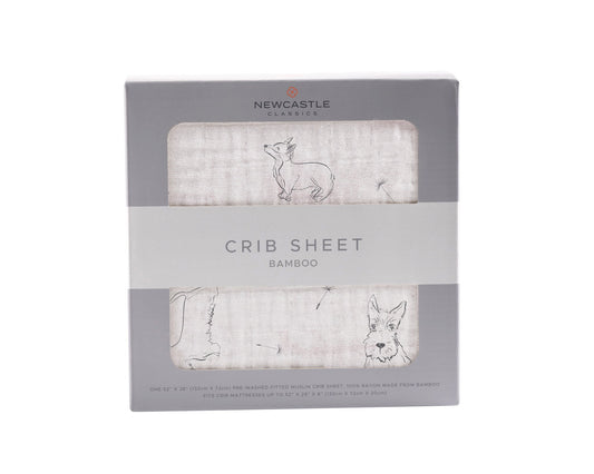 Corgi Bamboo Muslin Crib Sheet