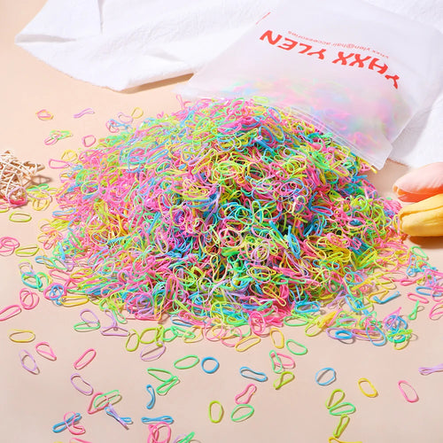 500Pcs/Set Girls Colourful Elastic Disposable Soft Rubber Band Hair