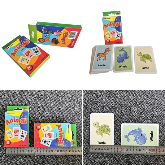 Flash Card Cognition Game Montessori Animal Fruits Body Learning