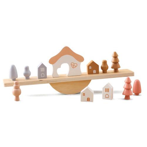 Montessori Sensory Toys  Stacking Toys For Baby Forest Houses Replica