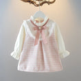 Load image into Gallery viewer, New In Spring Toddler Girl Dresses Korean Fashion Cute Bow Mesh Plaid
