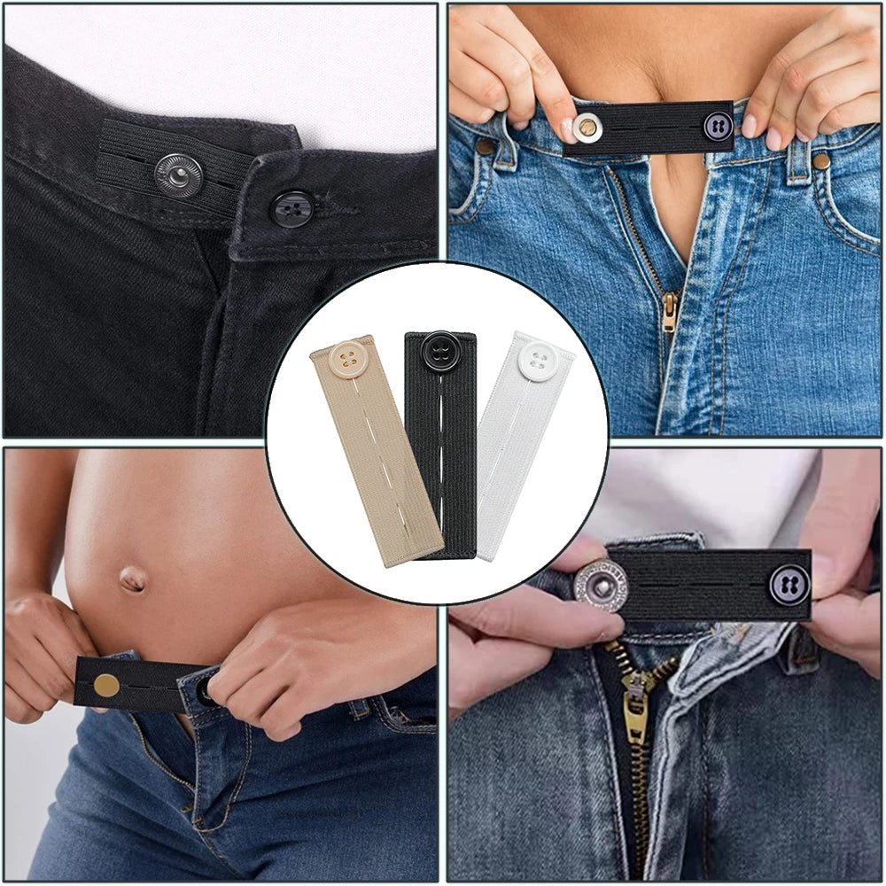 6 PCS/Set Belt Tight Trousers Jeans Waist Extenders For Pants Button