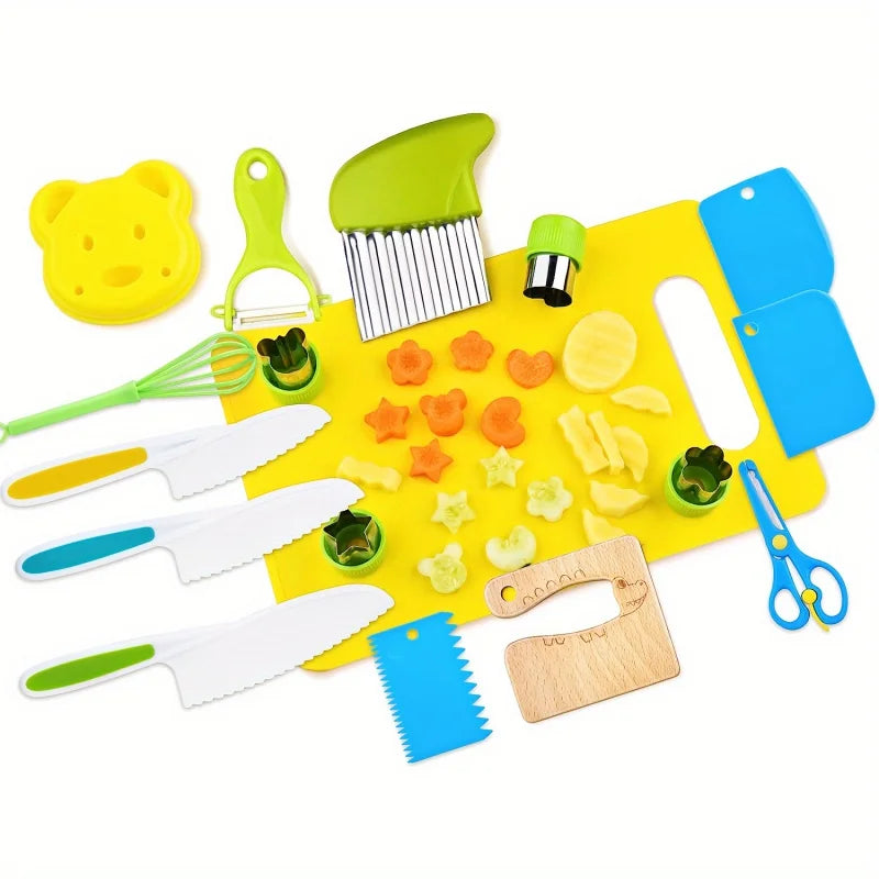 17pcs Montessori Kitchen Tools Cooking Set - Real Cooking Experience