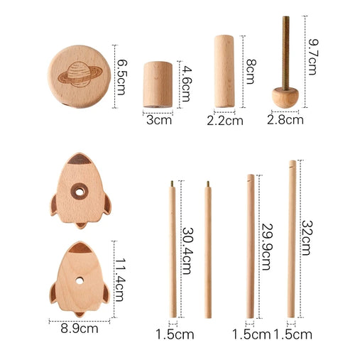 Baby Rattle Toy 0-12 Months Bed Bell Bracket Wooden Mobile Newborn