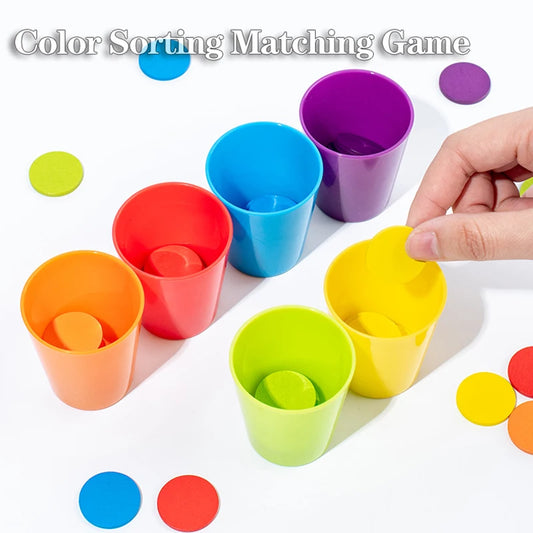 Kids Sensory Sorting Cup Montessori Toys Learning Color Number