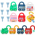 Load image into Gallery viewer, 3Pcs Early Learning Lock Unlock Car Train Toy with Keys, Kids
