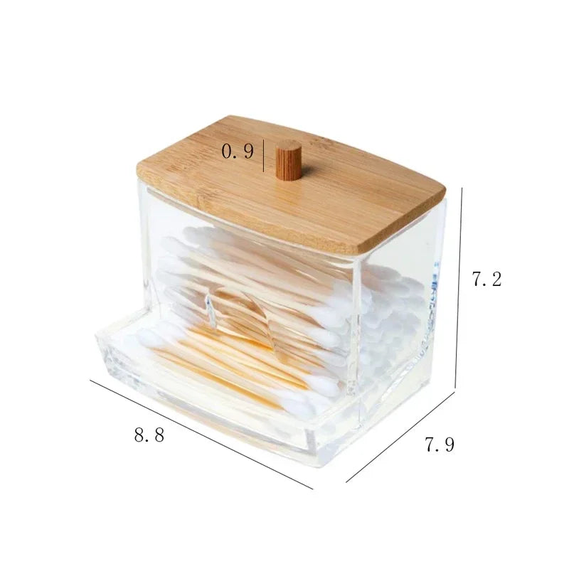 Cotton Swab Storage Box Double Head Cotton Buds Container Transparent