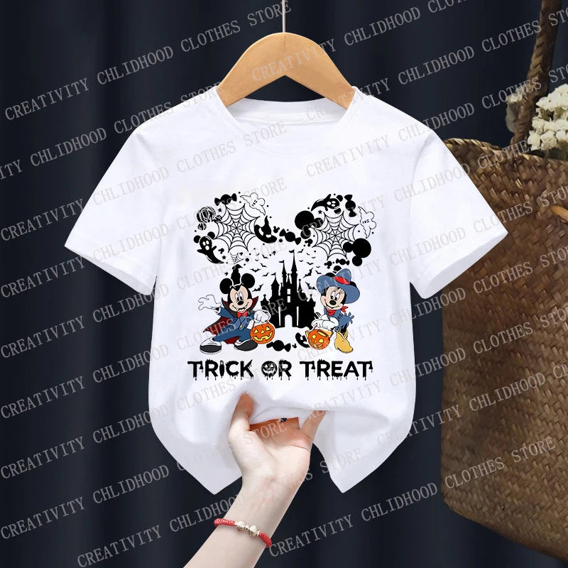 Mickey Mouse Halloween Children T Shirt Disney Pumpkin for Girl